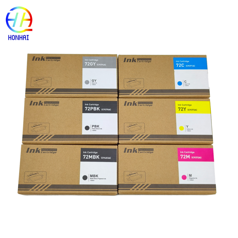 ink Cartridge HP 72  for Designjet T610 T620 T770 T790 C9403A Matte Black C9370A Photo Black C9374A Grey C9371A Cyan C9372A Magenta C9372A Yellow
