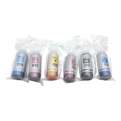 Inktfles voor Epson L805 L800 L1800 L810 L850 Printer T673 Ink Code 70gm X CMYBkLCLM Ink Color Set